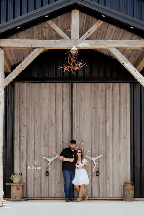 Couples & Engagement — Couple — barn with antlers