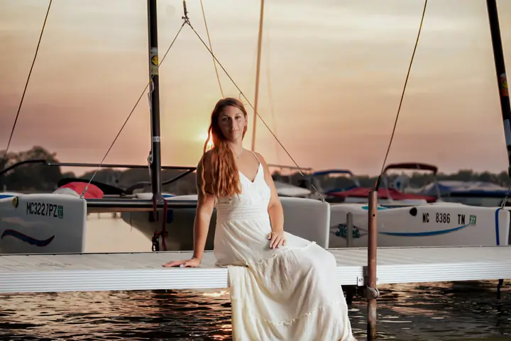 Seniors & Portraits — Individual — dock at sunset
