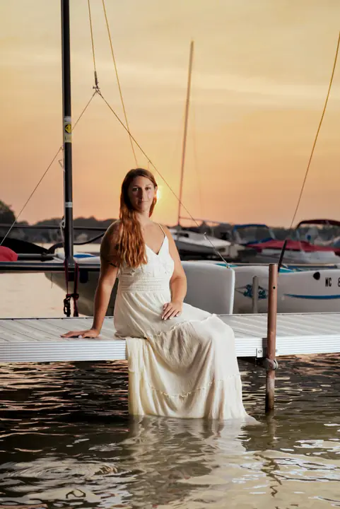 Seniors & Portraits — Individual — dock at sunset